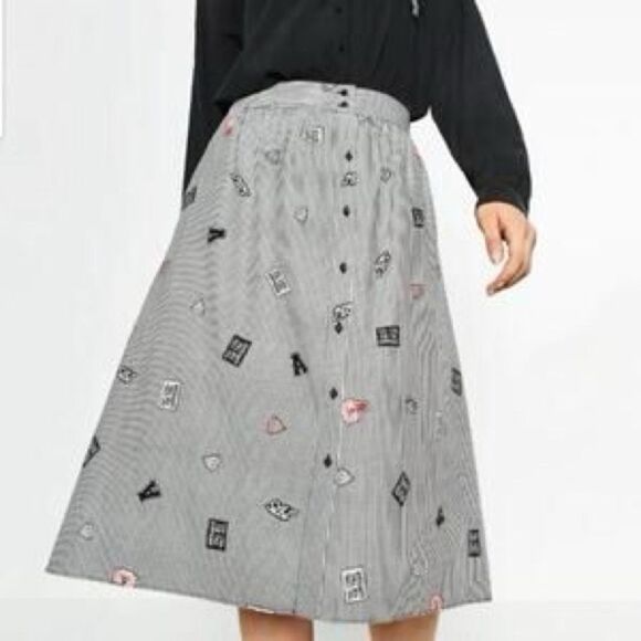 Zara Too Cool For This Guateque pinstripe skirt midi - Picture 1 of 4